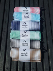 Amalfi Navy Signature Sand-Free Beach Towel Newlyfe