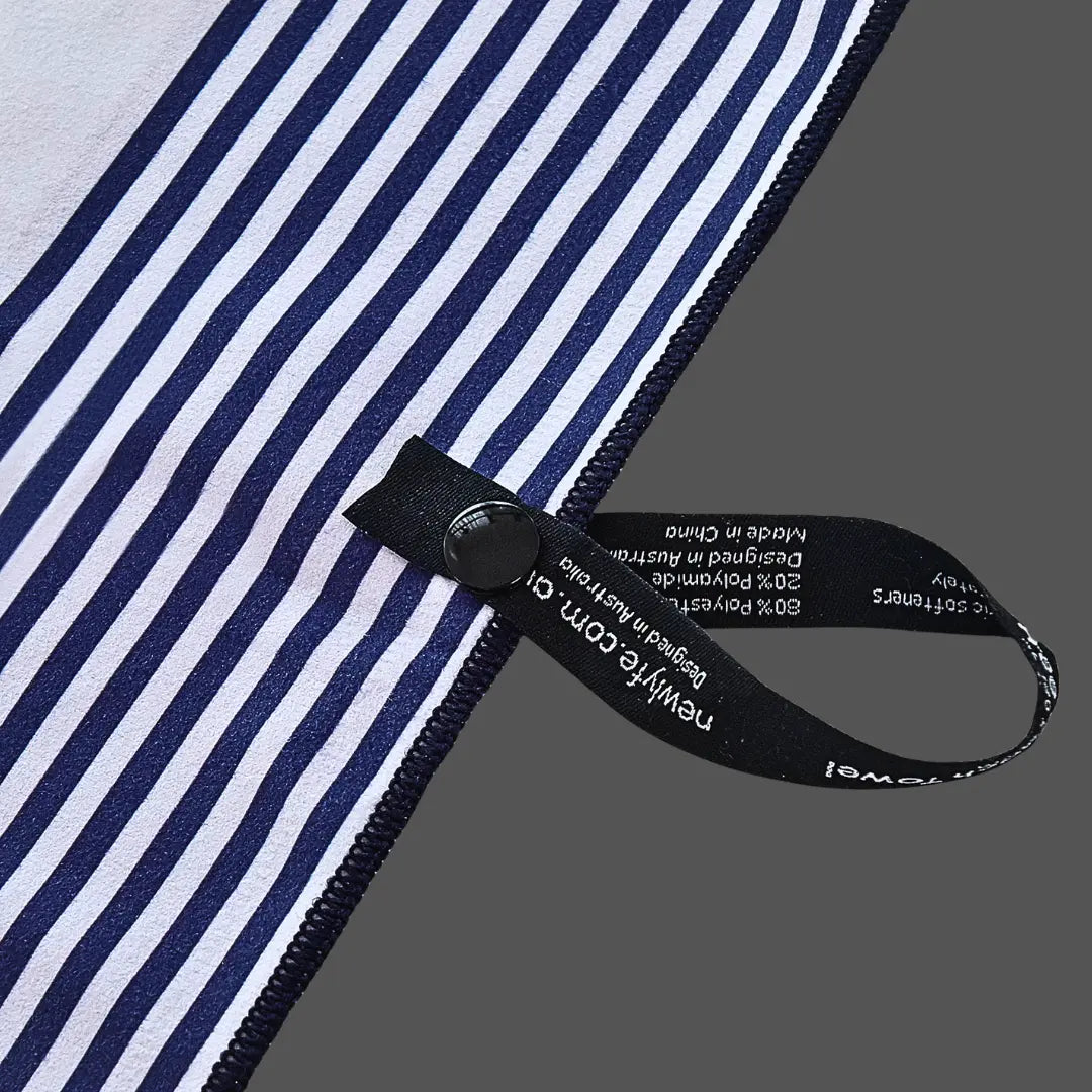 Amalfi Navy Signature Sand-Free Beach Towel Newlyfe