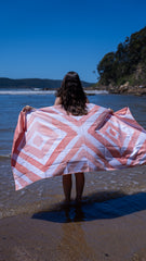 Bundle - Coral Reef Large Beach Towel & Pouch