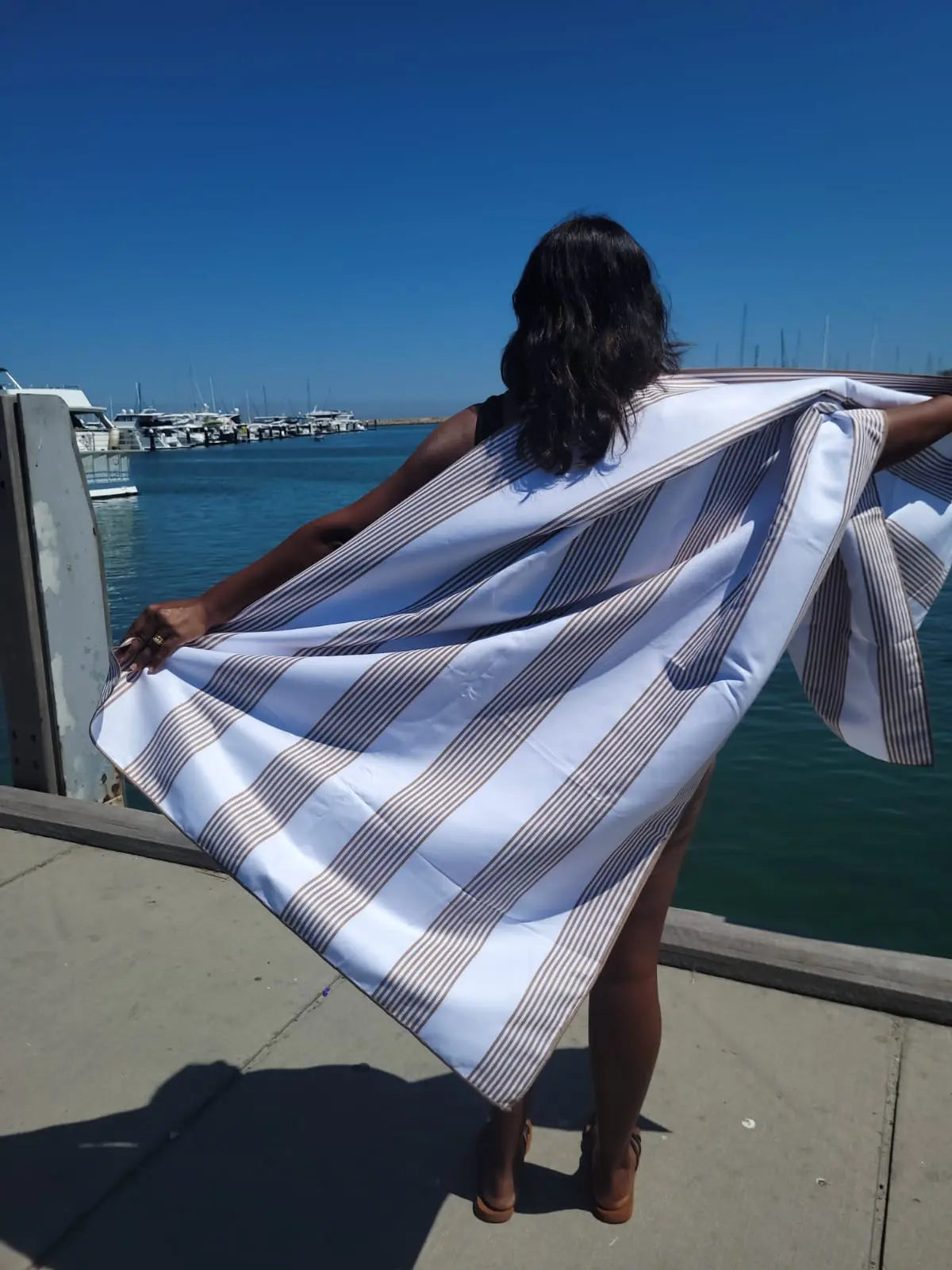 Piha Brown Signature Sand-Free Beach Towel Newlyfe