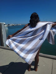 Piha Brown Signature Sand-Free Beach Towel Newlyfe