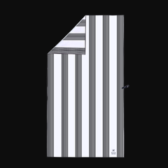 Santorini Black Signature Sand-Free Beach Towel