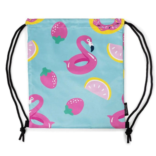 Flamingo Drawstring Swim Bag
