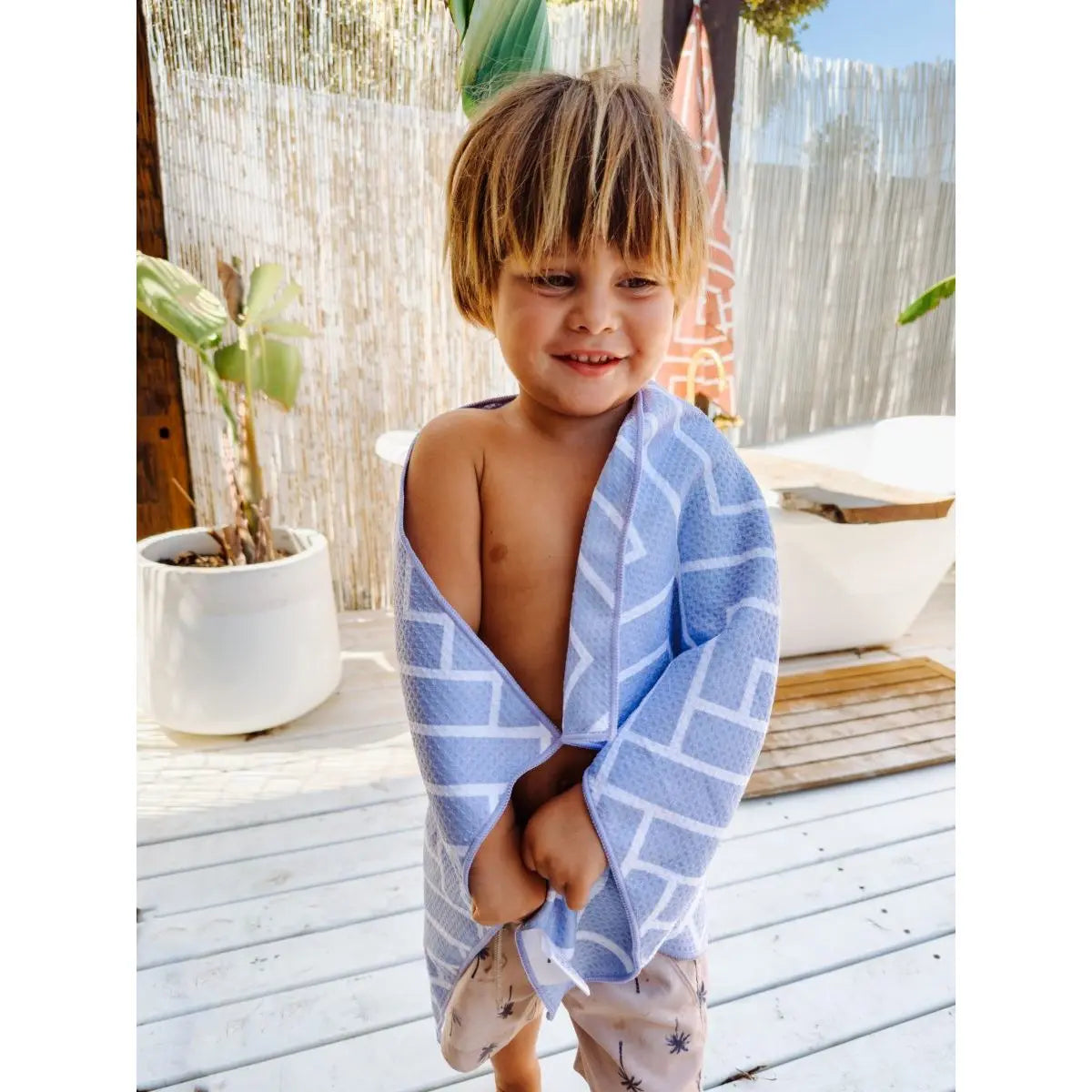 MINI BABY BATH TOWEL BLUE