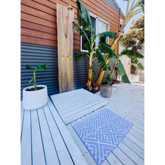 mini towel bath mat blue