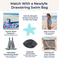 quick dry kids beach towel - flamingo