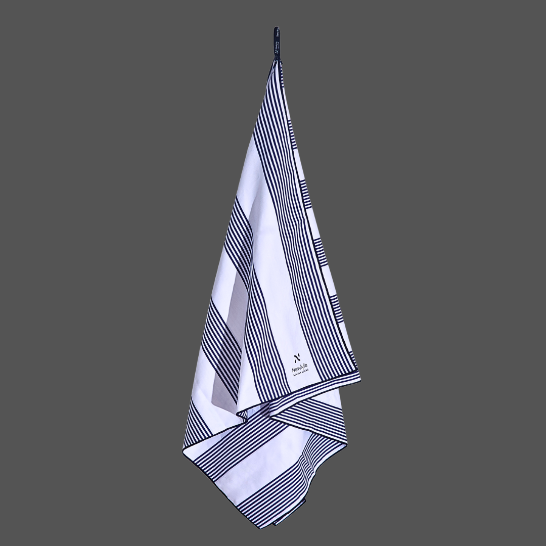 Amalfi Navy Signature Sand-Free Beach Towel