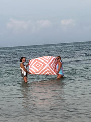 Bundle - Coral Reef Large Beach Towel & Pouch