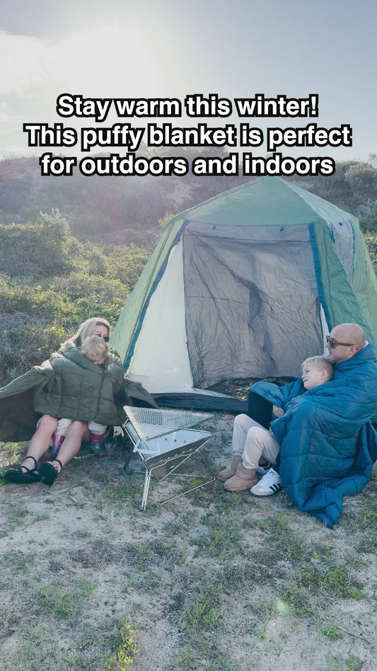 Puffy Camping Blanket, Grey