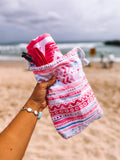 PINK SANDS SAND FREE BEACH TOWEL AND POUCH