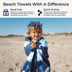 SAND FREE BEACH TOWEL KIDS DINO