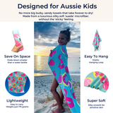 quick dry kids beach towel - flamingo