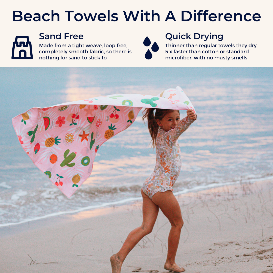 quick dry kids beach towel - PINKY