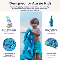 quick dry kids beach towel - SHARK